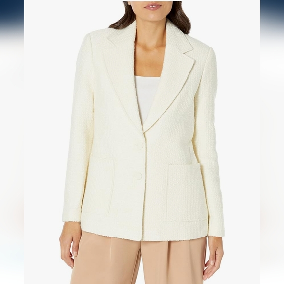 Club Monaco Jackets & Blazers - Club Monaco Women's Ivory Tweed Texture Blazer.New No Tag.Size 2.Pit To Pit 18"